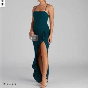 Hunter colored Prom Dress in size Medium